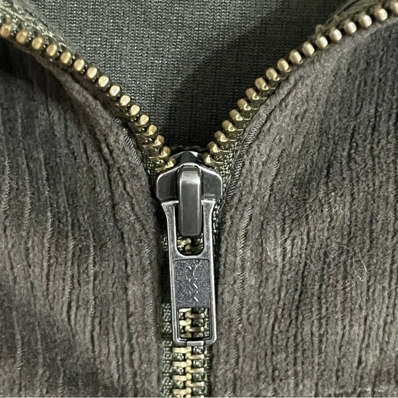 Aerie Green Ribbed Corduroy Zip Up Women's Cropped Jacket Size Medium - Picture 4 of 10